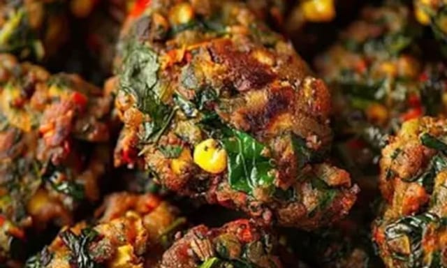 Spinach and Corn Pakora.