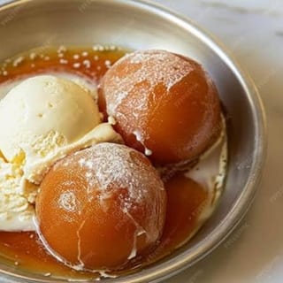 Gulab Jamun with Ice Cream